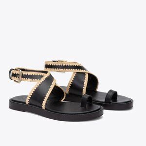 3.1 Phillip Lim Naya Leather and Raffia Sandal